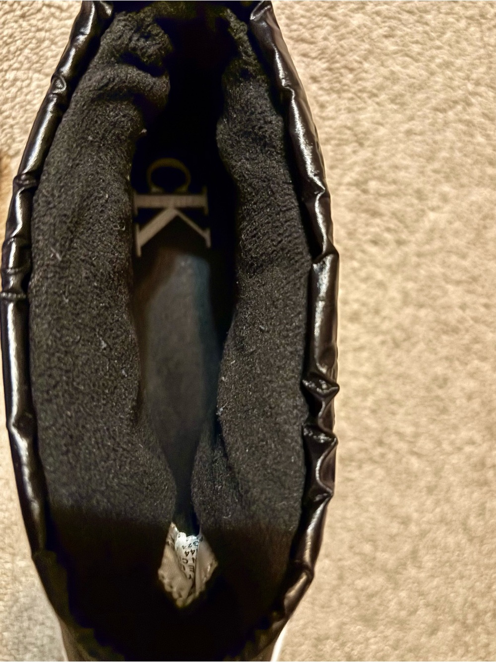 Calvin Klein Black & White Quilted Winter Booties - Picture 4 of 4